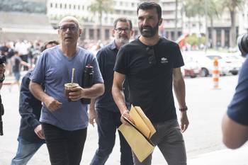 Marcelo Abdala y Enrique Méndez, el 10 de diciembre, en la Torre Ejecutiva. · Foto: Alessandro Maradei