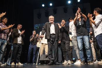 Durante el homenaje, el 10 de diciembre, en la Sala Zitarrosa. · Foto: Diego Vila