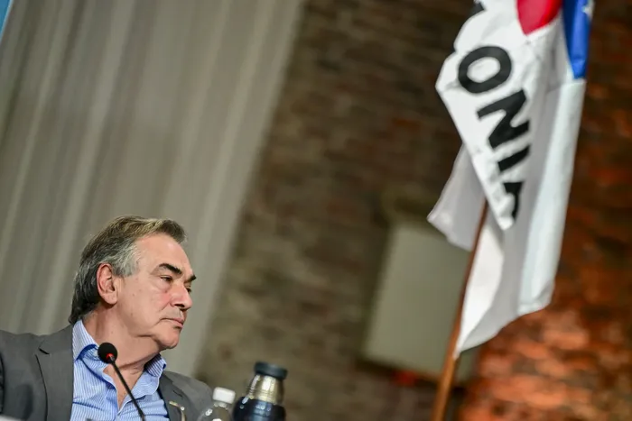 Guillermo Rodríguez, durante el Congreso de Intendentes en el Centro Cultural AFE de Colonia del Sacramento (archivo, diciembre de 2025). · Foto: Ignacio Dotti