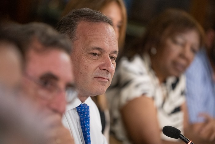 Álvaro Delgado, durante la reunión del directorio del Partido Nacional, el 15 de diciembre · Foto: Gianni Schiaffarino