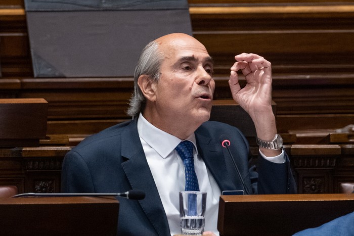 Pablo Abdala, el 16 de diciembre, durante el llamado a sala a José Carlos Mahía, en la Cámara de Representantes. · Foto: Gianni Schiaffarino