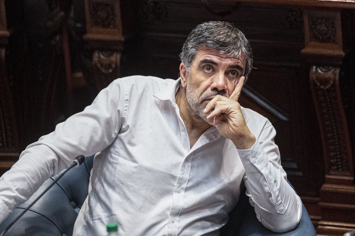 Óscar Andrade, en el Parlamento, el 22 de diciembre. · Foto: Rodrigo Viera Amaral