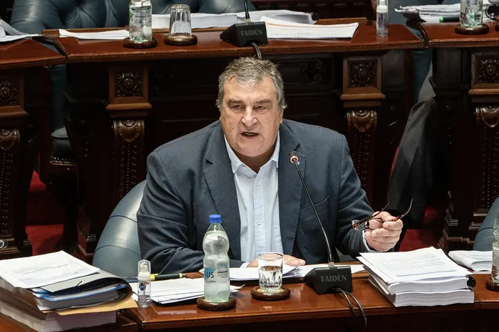 Sergio Botana durante una sesión de la Cámara de Senadores (archivo, noviembre de 2025). · Foto: Inés Guimaraens