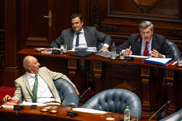 Gustavo Salle, Juan Martín Jorge y Pedro Bordaberry (archivo, 2024) · Foto: Martin Hernández Müller