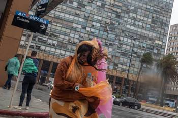 Temporal en el centro de Montevideo, el sábado 10 de enero. · Foto: Martin Hernández Müller