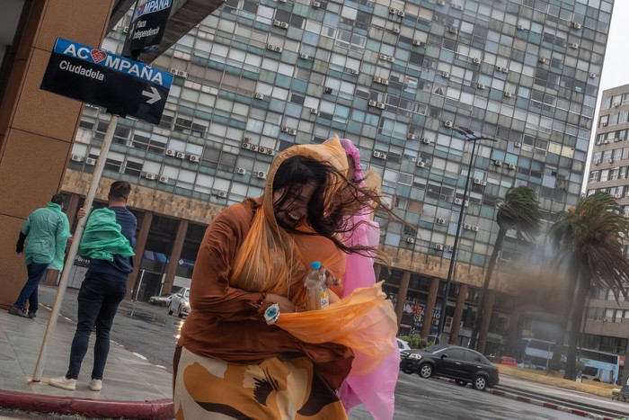 Temporal en el centro de Montevideo, el sábado 10 de enero. · Foto: Martín Hernández Müller