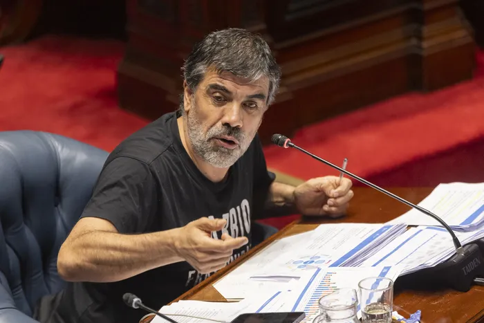 Óscar Andrade durante una sesión de la Cámara de Senadores (archivo, enero de 2026). · Foto: Rodrigo Viera Amaral