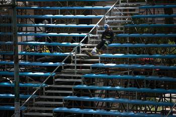 18 de Julio, previo al desfile de carnaval, el 21 de enero. · Foto: Gianni Schiaffarino
