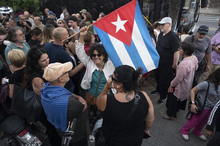 Durante el homenaje, el 21 de enero, en la sede del PCU. · Foto: Alessandro Maradei