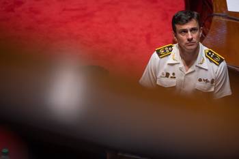 El subdirector de la Policía Nacional, Alfredo Clavijo, el 28 de enero. · Foto: Gianni Schiaffarino