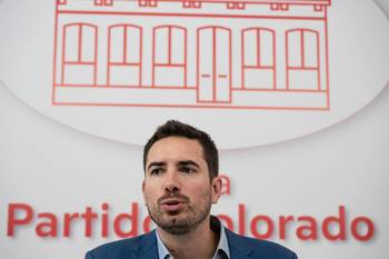 Diego Sanjurjo, en la Casa del Partido Colorado. · Foto: María Vivanco