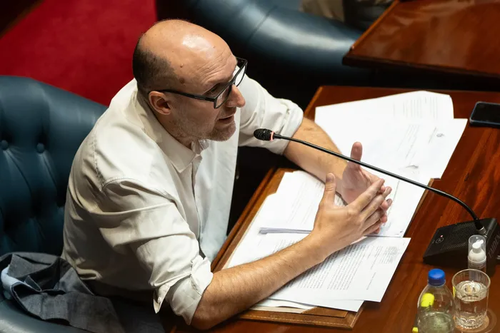 Sebastián Sabini, en la Cámara de Senadores (archivo, febrero de 2026) · Foto: Inés Guimaraens