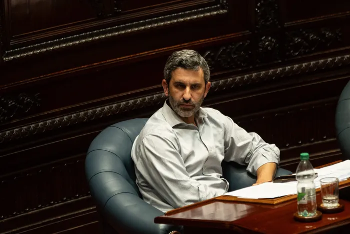 Daniel Caggiani durante una sesión de la Cámara de Senadores (archivo, febrero de 2026). · Foto: María Vivanco
