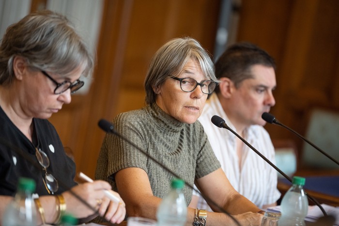 Mariana Mota, el 9 de febrero de 2026, en el Palacio Legislativo. · Foto: Gianni Schiaffarino