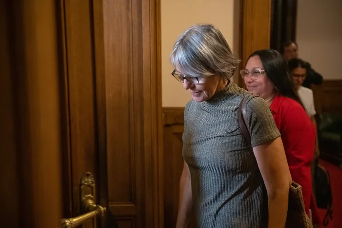 Mariana Mota, en el Parlamento, el 9 de febrero. · Foto: Gianni Schiaffarino