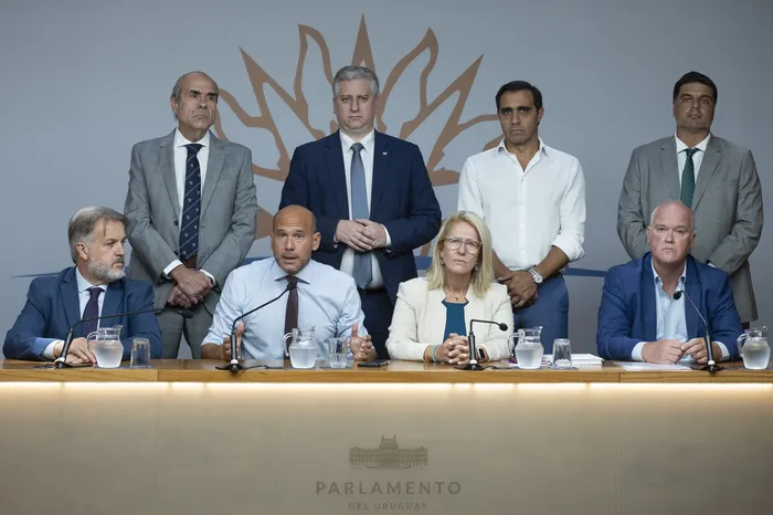 Conferencia de prensa del Partido Nacional, el 1 de marzo, en el edificio anexo del Palacio Legislativo. · Foto: Alessandro Maradei