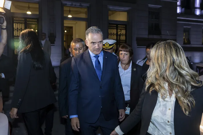 Yamandú Orsi, el 2 de marzo, al término de la Asamble General. · Foto: Rodrigo Viera Amaral