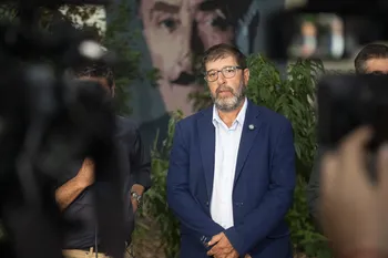 Fernando Pereira en La Huella de Seregni, el 3 de marzo, en Montevideo. · Foto: Alessandro Maradei