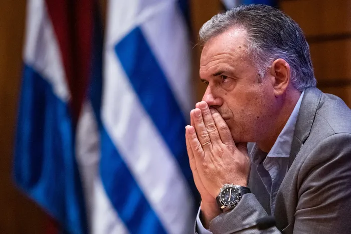 Yamandú Orsi, el 12 de marzo, en Torre Ejecutiva. · Foto: Gianni Schiaffarino