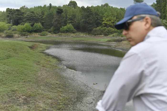 Pablo Ferreri, presidente de OSE, durante la recorrida por el Embalse San Francisco de la represa Maggiolo, en Minas, el 17 de marzo. · Foto: Fernando Morán