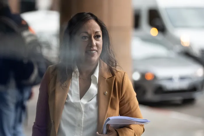 Fernanda Cardona en Torre Ejecutiva, el 23 de marzo de 2026. · Foto: Gianni Schiaffarino
