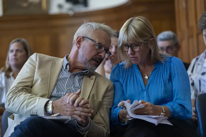 Leonel Briozzo, Cristina Lustemberg en el Ministerio de Salud Pública, el 24 de marzo de 2026 · Foto: Rodrigo Viera Amaral