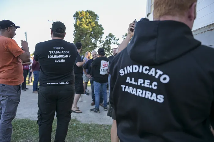 Trabajadores de Frigorífico Tarariras (Archivo, marzo de 2026) · Foto: Ignacio Dotti