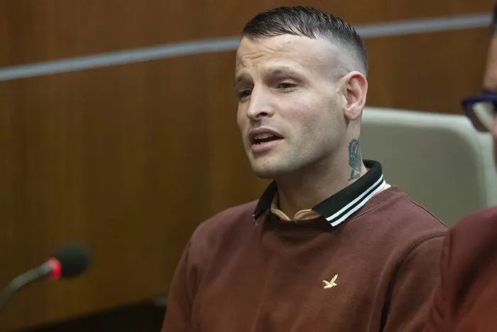 Moisés Martínez, el 8 de abril, en la Fiscalía de Juan Carlos Gómez. · Foto: Alessandro Maradei