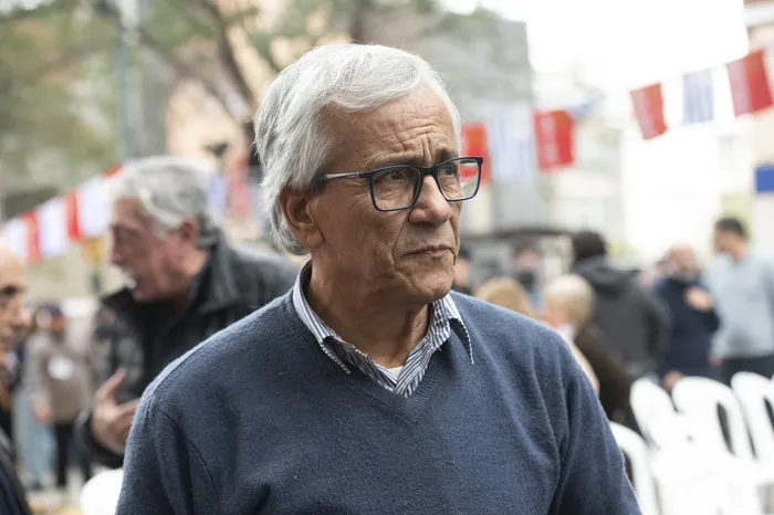 Juan Castillo, el 1° de mayo, en el acto por el Día Internacional de los Trabajadores, en Montevideo. · Foto: Alessandro Maradei