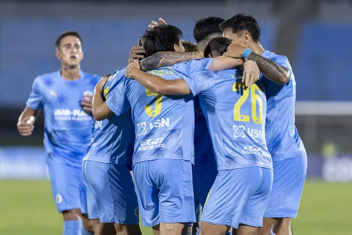 Franco Pizzichillo, de Montevideo City Torque, tras convertir el primer gol de su equipo ante Palestino (archivo, mayo de 2026). · Foto: Rodrigo Viera Amaral