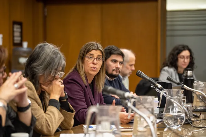 Tamara Paseyro, en el edificio anexo del Palacio Legislativo, el 13 de mayo · Foto: Gianni Schiaffarino