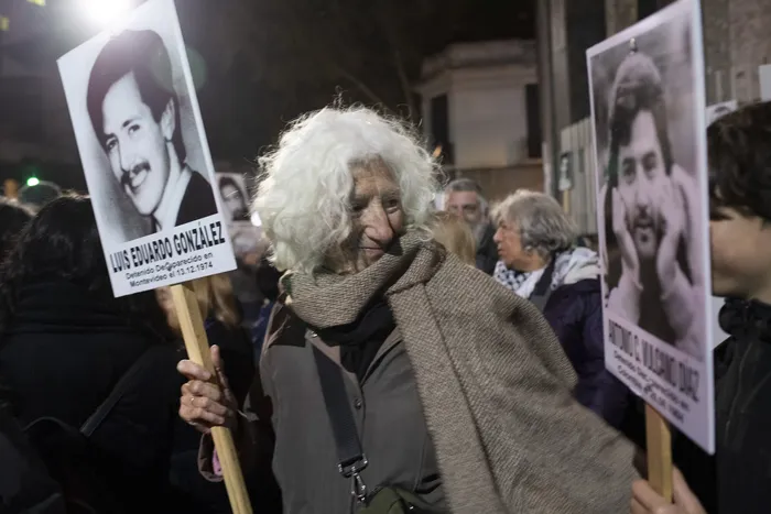 Elena Zaffaroni en la Marcha del Silencio, el 20 de mayo. · Foto: Sandro Pereyra