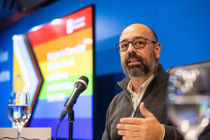 Andrés Scagliola, el 25 de mayo, en la Sala Roja de la IM · Foto: Gianni Schiaffarino