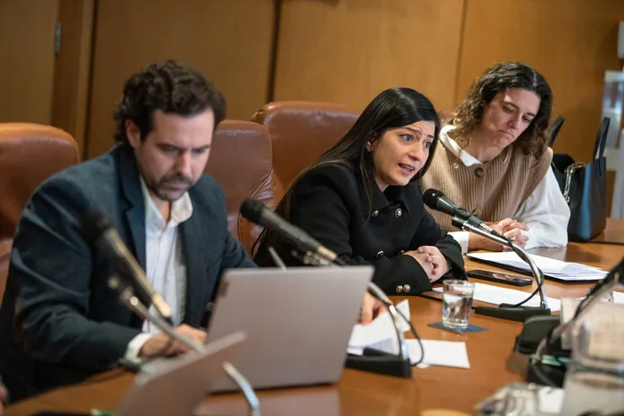 EN LA FOTO: Silvana Pérez Bonavita, el 2 de junio, en el edifico anexo del Palacio Legislativo · Foto: Gianni Schiaffarino