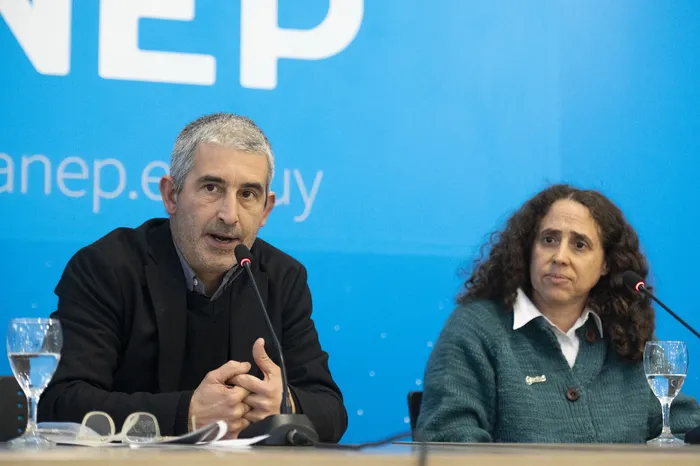 Pablo Caggiani, Fiorella Haim, el 16 de junio en ANEP · Foto: Alessandro Maradei