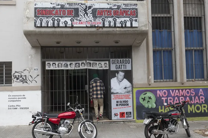 Sede del Sindicato de Artes Gráficas, el 18 de junio. Foto: Alessandro Maradei