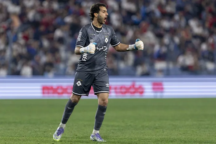 Agustín Buffa, de Wanderers, celebra el primer gol de su equipo, el 17 de julio, en el Gran Parque Central. · Foto: Rodrigo Viera Amaral