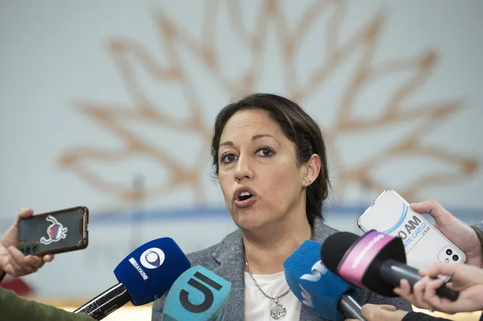 Fernanda Cardona, el 21 de julio, en el Parlamento. · Foto: Alessandro Maradei