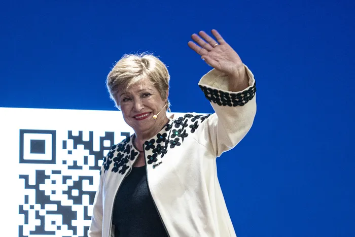 Kristalina Gueorguieva, el 30 de julio, durante su visita al Banco Central del Uruguay. Foto: Ernesto Ryan