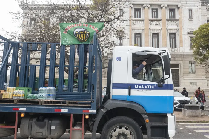 Trabajadores de FNC en el Palacio Legislativo, el 4 de agosto · Foto: Alessandro Maradei