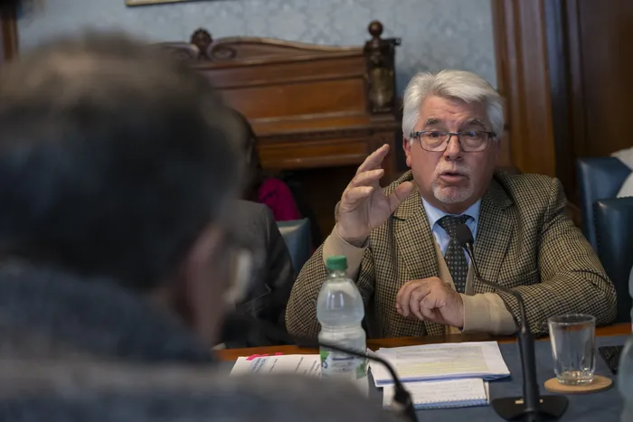 Tabaré Aguerre, el 13 de agosto, en el Parlamento. · Foto: Inés Guimaraens