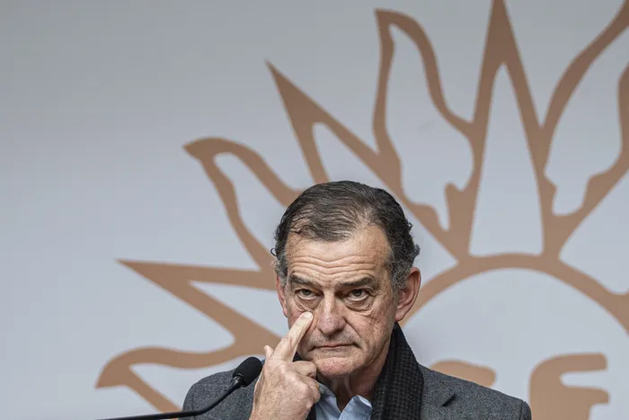 Guido Manini Ríos, el 13 de agosto, en el Parlamento. · Foto: Ernesto Ryan