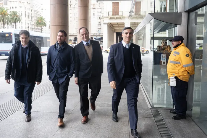 Ignacio Asumendi, Leonardo García, Rafael Ferber y Leonardo Loureiro, el 18 de agosto, en la Torre Ejecutiva. · Foto: Alessandro Maradei