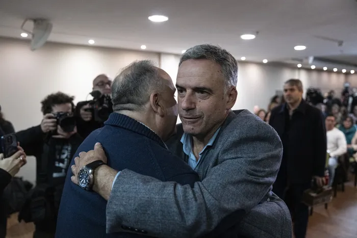 Joselo Lopez y Yamandú Orsi, el 20 de mayo · Foto: Ernesto Ryan