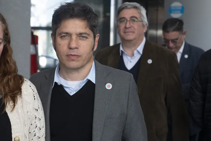 Axel Kicillof, el 21 de agosto, en la Torre Ejecutiva, en Montevideo. · Foto: Alessandro Maradei