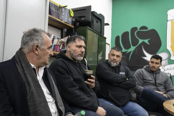 Daniel Ximénez durante la reunión con el sindicato de FNC, el 26 de agosto, en Montevideo. Foto: Ernesto Ryan
