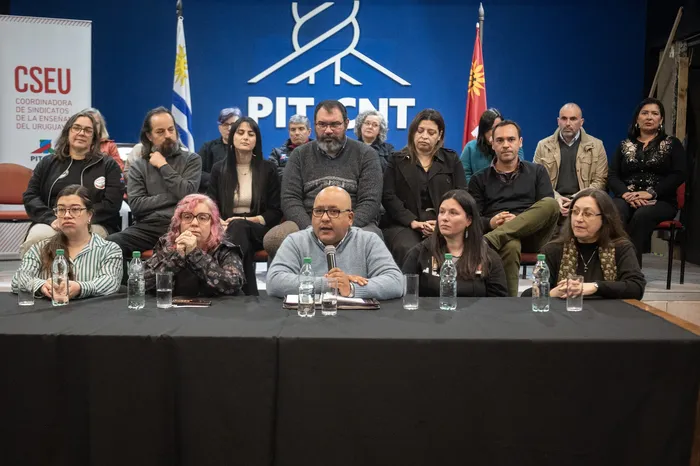 Lanzamiento de las listas para la elección de la CSEU, el 1° de setiembre, en la sede del PIT-CNT. · Foto: Alessandro Maradei