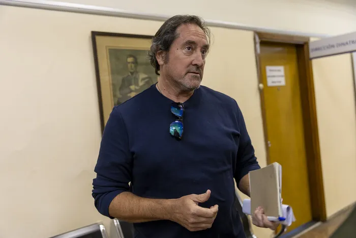 El secretario general del Supra, Álvaro Reinaldo, el 8 de setiembre, en el Ministerio de Trabajo. · Foto: Rodrigo Viera Amaral
