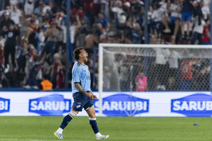Francisco Calvo, de Nacional, tras convertir el tercer gol de su equipo, el 20 de setiembre, en el Gran Parque Central. · Foto: Rodrigo Viera Amaral