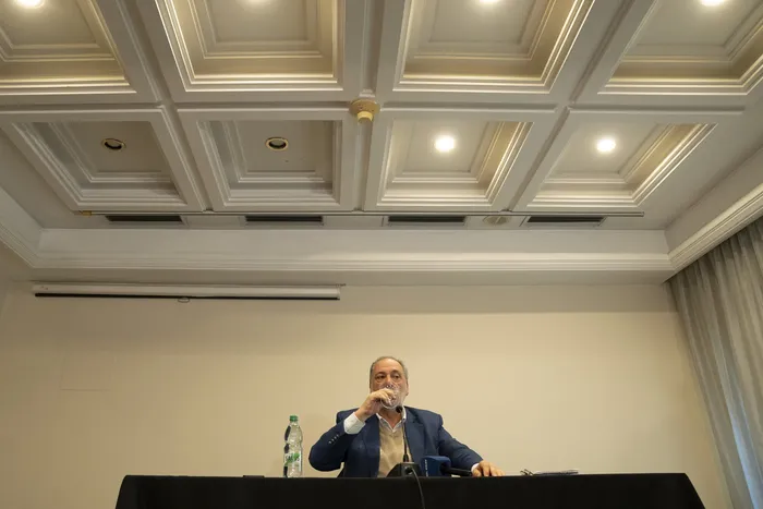 Jorge Gandini, el 22 de setiembre, durante su conferencia de prensa. · Foto: Ernesto Ryan